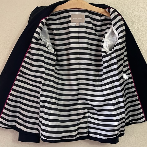 Banana Republic Navy Blue Suit Jacket Blazer 2 Button Cotton/Lyocell/Stretch • 8 - Picture 3 of 11